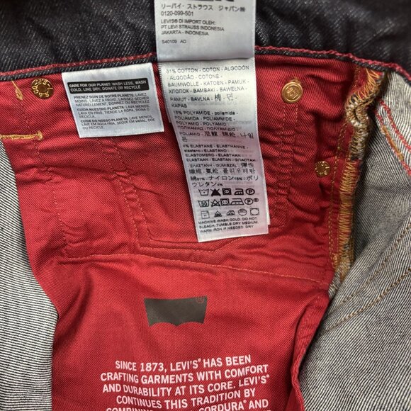 Levis 511 Slim Fit Skateboarding Jeans 34x30 Cordura Fabric Rigid Indigo - Picture 14 of 16